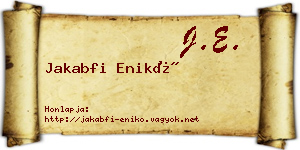 Jakabfi Enikő névjegykártya